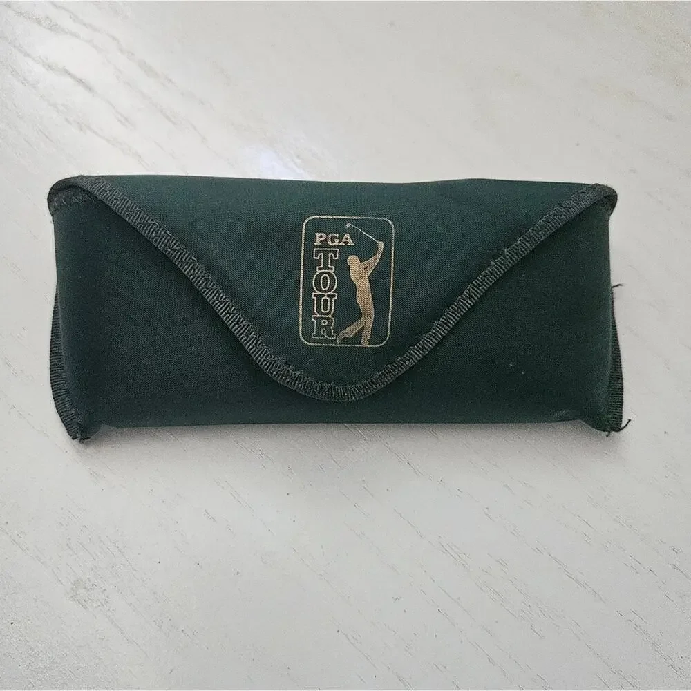 PGA tour green glasses sunglass case with hook and loop closure with soft‎ case